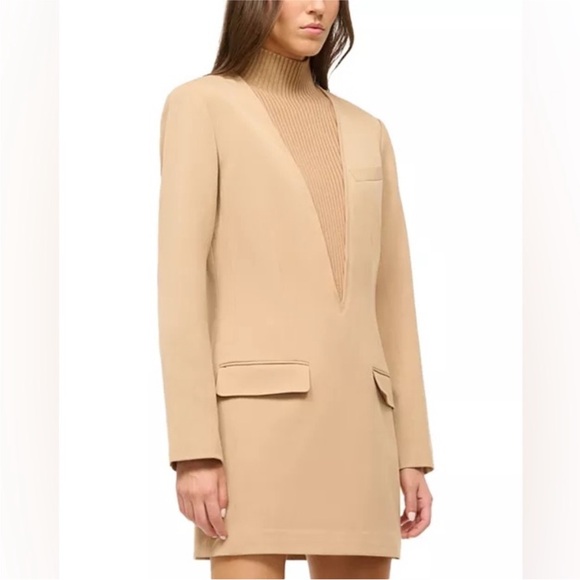 STAUD Mott Dress Camel.Incredible design,combining a dress,jacket and a sweater. - Picture 5 of 12